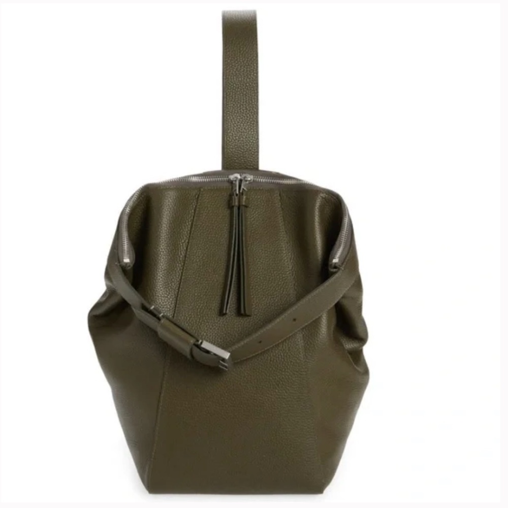 All Saints Saffiano Leather Sling Back